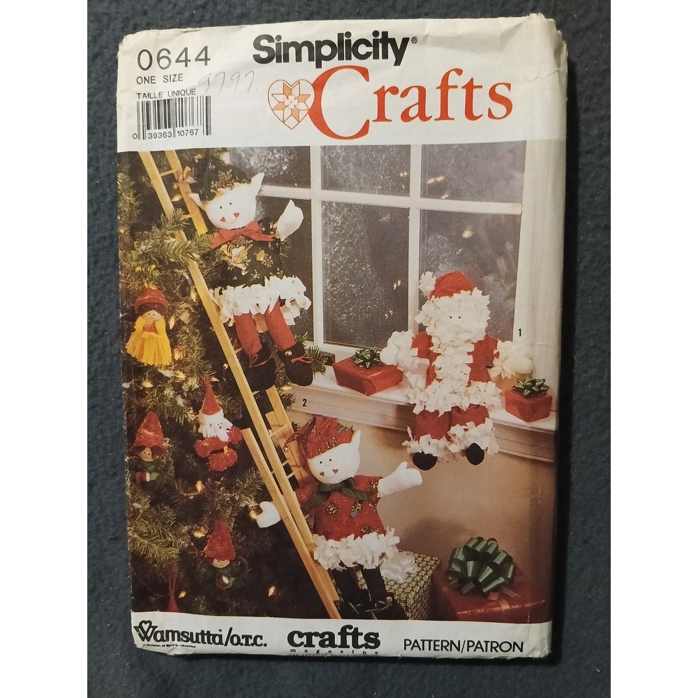 Simplicity 0644 Christmas Crafts Holiday Decor Pattern ONE SIZE Uncut 1990